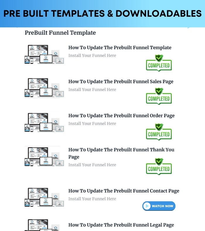 pre built templates & downloadables